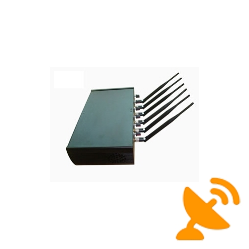 Six Powerful Antenna High Power Adjustable Cellphone Wifi GPS Jammer - Click Image to Close