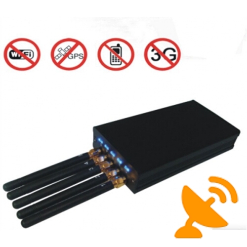 Five Antenna Portable Cell Phone + Wifi + GPS L1 Signal Blocker Jammer - Click Image to Close