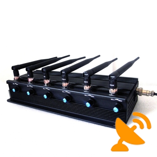 Six Antenna Adjustable High Power Desktop Cell Phone & WIFI & RF Jammer - Click Image to Close