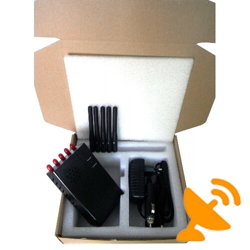 Five Antenna Portable 3G Mobile Phone Jammer + UHF Jammer + Wifi Jammer with Cooling Fan - Click Image to Close