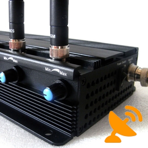 Six Antenna Adjustable 3G Cell Phone + Wifi + UHF / VHF Signal Jammer - Click Image to Close