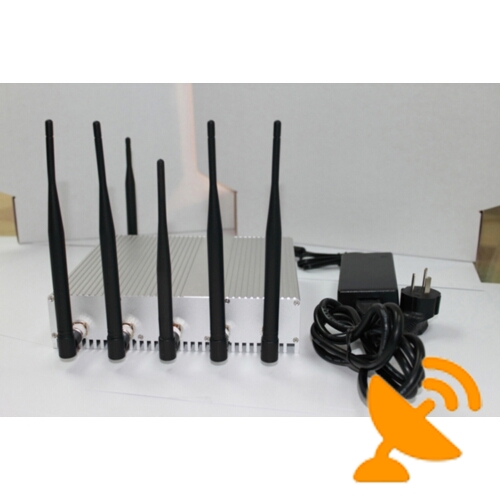 15W Six Antenna Cell Phone ^ GPS ^ Wifi Jammer - Click Image to Close