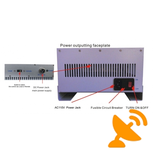 High Power Cell Phone Jammer with Remote Control and Directional Panel Antenna - Click Image to Close