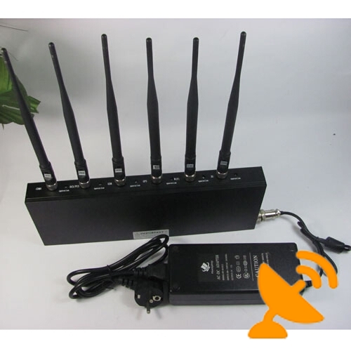 Six Antenna Desktop Cell Phone + GPS + Wifi Jammer - Click Image to Close