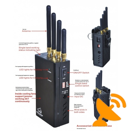 Four Antenna Handheld Cell Phone & Wifi Jammer Blocker - Click Image to Close