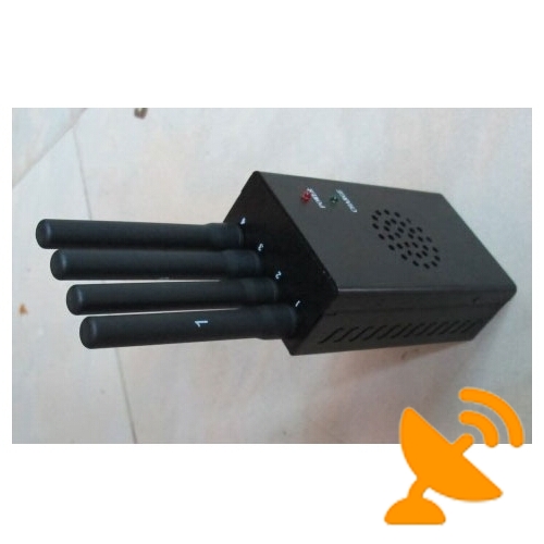 Four Antenna Handheld Cell Phone & Wifi 2.4G Jammer with Cooling Fan - Click Image to Close