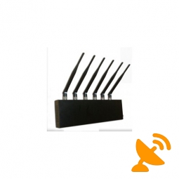 Six Antenna Desktop Cell Phone + GPS + Wifi Jammer