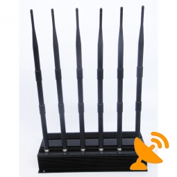 Six Antenna 3G Cell Phone + Wifi + UHF + VHF Signal Jammer