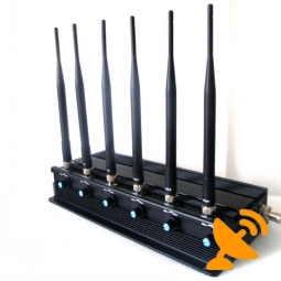 Six Antenna Adjustable High Power Desktop Cell Phone & WIFI & RF Jammer