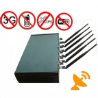 Six Powerful Antenna High Power Adjustable Cellphone Wifi GPS Jammer