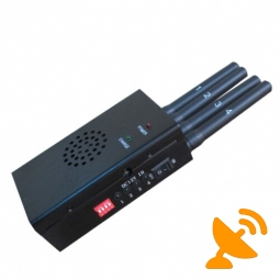 Four Antenna Handheld Cell Phone & Wifi 2.4G Jammer with Cooling Fan