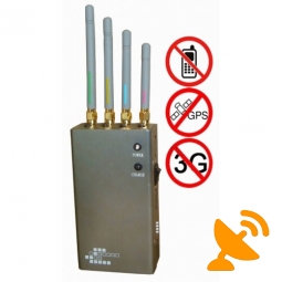 5 Band Portable GPS & GSM,CDMA,DCS,PHS,3G Mobile Phone Jammer