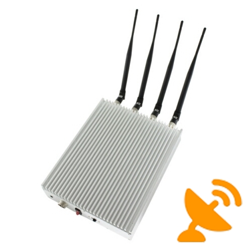 4 Antenna Cell Phone Jammer - Adjustable Remote Control Cooling Fan - Click Image to Close