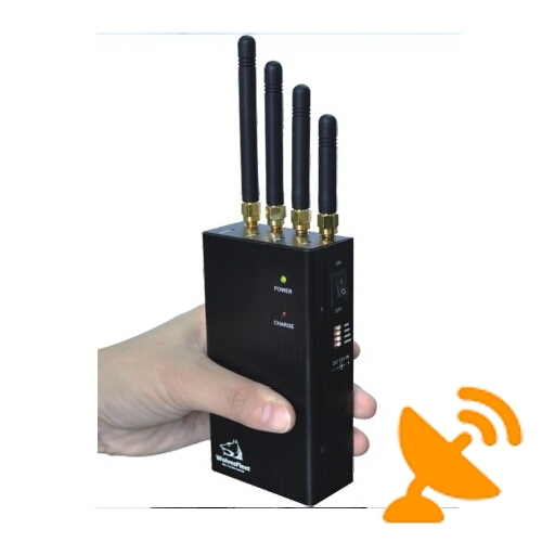 Four Antenna Handheld Cell Phone & Wifi Jammer Blocker - Click Image to Close