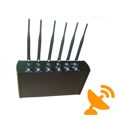 Six Powerful Antenna High Power Adjustable Cellphone Wifi GPS Jammer - Click Image to Close