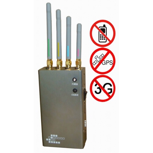 5 Band Portable GPS & GSM,CDMA,DCS,PHS,3G Mobile Phone Jammer