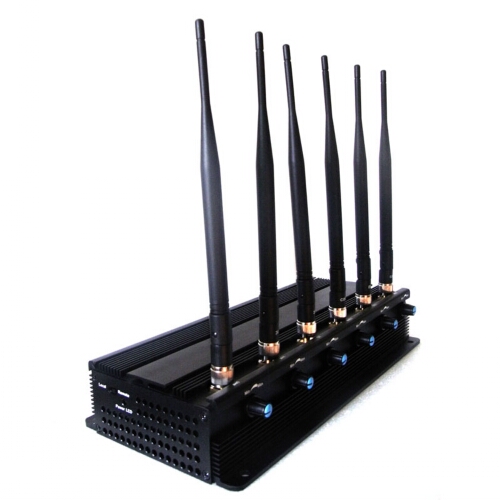 Six Antenna Adjustable 3G Cell Phone + Wifi + UHF / VHF Signal Jammer